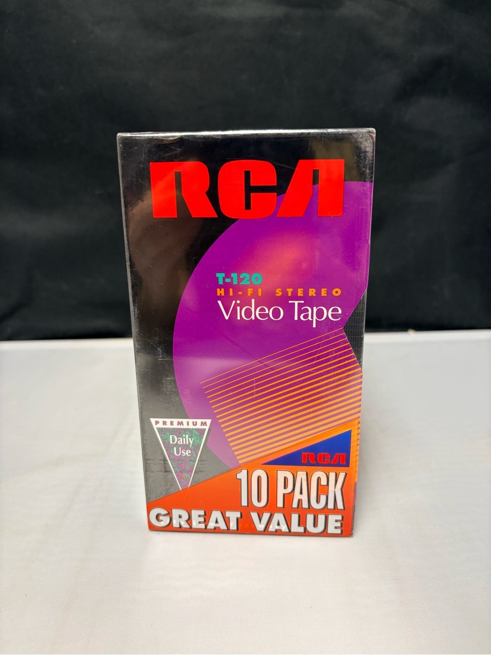 RCA T-120 Hi-Fi Stereo Video Tape 10 Pack - Purple & Red Packaging